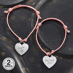 Personalized Friendship Bracelet with Heart Charm