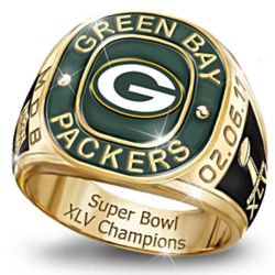 Green Bay Packers Super Bowl XLV Champs Personalized Men's Ring
