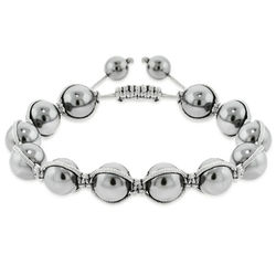Gray Shell Pearl Shamballa Style Bracelet