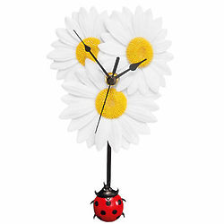Ladybug and Daisies Wall Clock