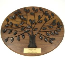 Personalized Family Tree Plaque with Gold Engraved Plate