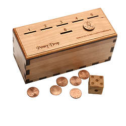 Wood Box Penny Drop Game