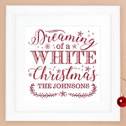 Personalized Dreaming of a White Christmas Framed Art Print