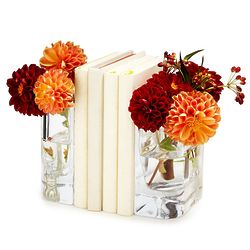 Blown Glass Vase Bookends