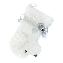 Snowball Dog Christmas Stocking in White