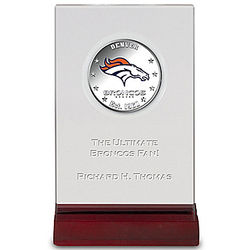 DenverBroncos Silver Dollar Coin with Personalized Display Plaque