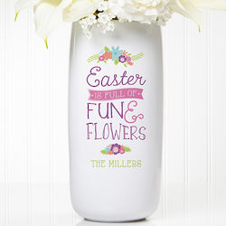 Easter Fun and Flowers Personalized Easter Vase