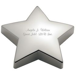 Personalized Silver Star Paperweight
