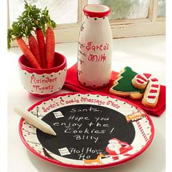 Santa's Cookies and Milk Mug and Plate Gift Set