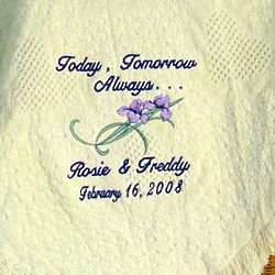 Today, Tomorrow & Always Embroidered Personalized Wedding Afghan