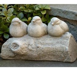 Three's A Crowd Bird Garden Statue