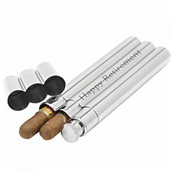 Monte Carlo Stainless Steel Flask and Cigar Tubes