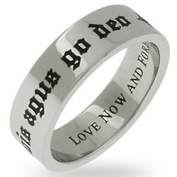 Love Now and Forever Stainless Steel Poesy Ring