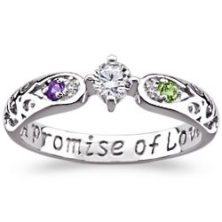 Promise of Love Sterling Silver Couple's Birthstone Ring