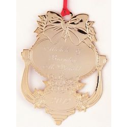 Engraved Golden Door Knocker Ornament