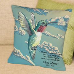 Personalized Hummingbird Memorial Throw Pillow