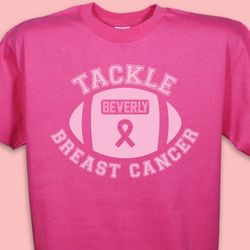 Personalized Breast Cancer Football T-Shirt