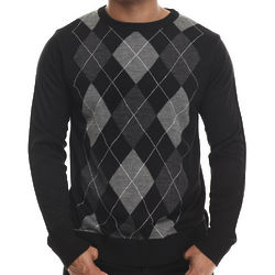 Men's Black Classic Argyle Sweater