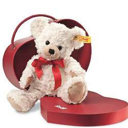 Cream Color Teddy Bear with Red Bow