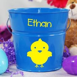 Blue Personalized Easter Bucket