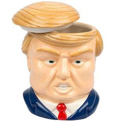 Donald Trump Ceramic Coffee Mug with Toupee Lid