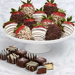 9 Birthday Cheesecake Bites & 12 Fancy Chocolate Strawberries