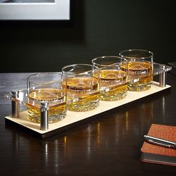 Fremont Whiskey Glasses With Custom Serving Tray