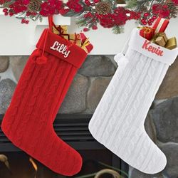 Personalized Cable Knit Stocking