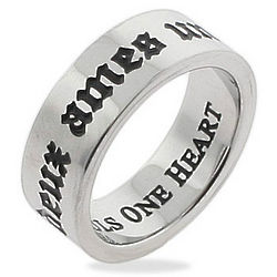 Two Souls One Heart Stainless Steel Poesy Ring
