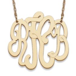 Medium Gold-Plated 3 Initial Monogram Necklace