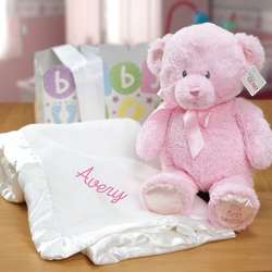Embroidered New Baby Girl Gift Set