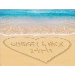 Personalized Couple's Caribbean Sea with Heart Print