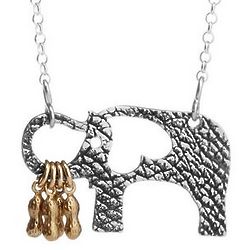 Elephant and Her Little Peanuts Necklace