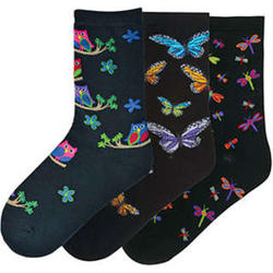 Night Wing Dragonfly Owl and Butterfly Socks