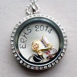 Graduate's Personalized Floating Locket Necklace