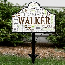 Personalized Family Word-Art Magnetic Yard Sign Set