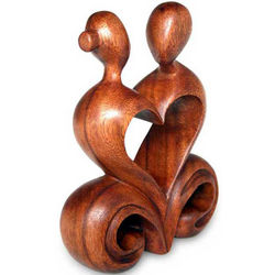 One Heart Wood Sculpture