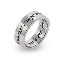 My Heart Is Yours Forever Stainless Steel Poesy Ring