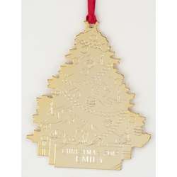 Personalized Golden Christmas Tree Ornament