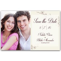 Custom Photo Floral Wedding Announcement Cards