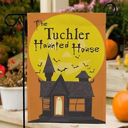 Personalized Haunted House Garden Flag