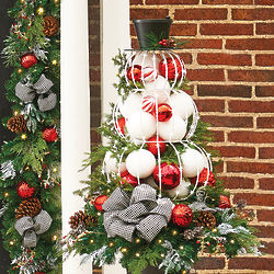 Lighted Metal Snowman Outdoor Christmas Decoration