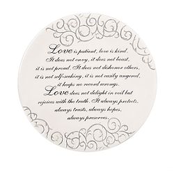 Love Is Patient Wedding Plate with Easel