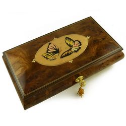 Twin Butterfly Inlay Musical Jewelry Box