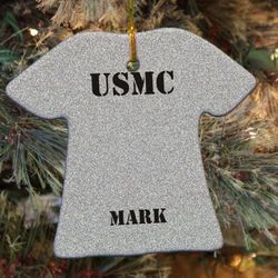 Personalized Ceramic Marine Corps Ornament