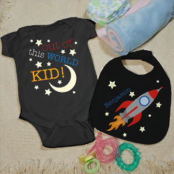 Personalized Out of This World Creeper and Bib Set