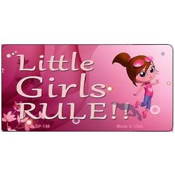 Little Girls Rule Metal Bicycle License Plate