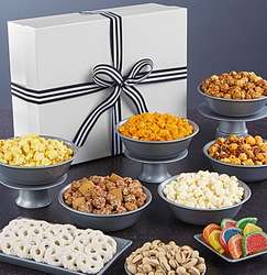 Snacks and Sweets in Jumbo Gold Sparkle Simply White Box