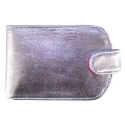 Silver Metallic Leather Taxicat Wallet