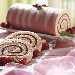 Hand-Rolled Raspberry Swirl Cake